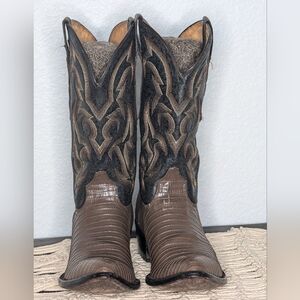 Mens Sedona West chocolate Brown Alligator Style BOOTS Size 10 D